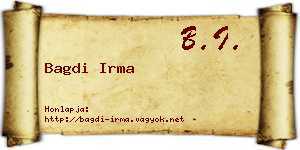 Bagdi Irma névjegykártya