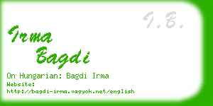 irma bagdi business card